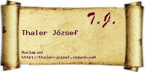 Thaler József névjegykártya